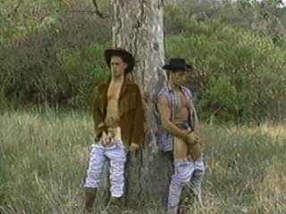 2 Cowboys Jo Einander In Wäldern Beobachten