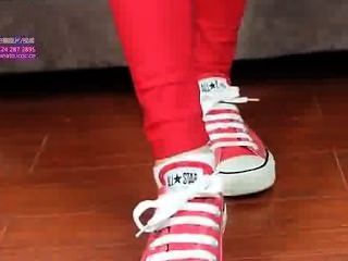 Sexy Weiße Socken Und Roten Schuhen